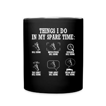 Bullenreiter Rodeo Western Cowboy Bull Riding - Tasse einfarbig - Schwarz - Vorne