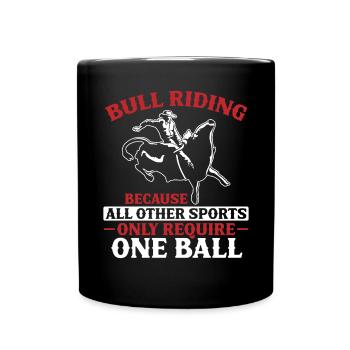Bullenreiter Rodeo Western Cowboy Bull Riding - Tasse einfarbig - Schwarz - Vorne