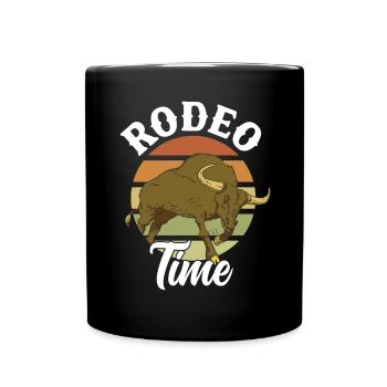 Bullenreiter Rodeo Western Cowboy Bull Riding - Tasse einfarbig - Schwarz - Vorne