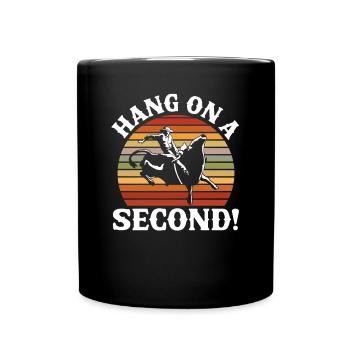 Bullenreiter Rodeo Western Cowboy Bull Riding - Tasse einfarbig - Schwarz - Vorne