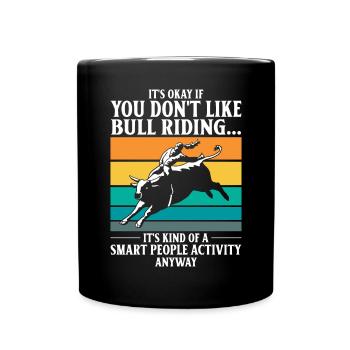 Bullenreiter Rodeo Western Cowboy Bull Riding - Tasse einfarbig - Schwarz - Vorne