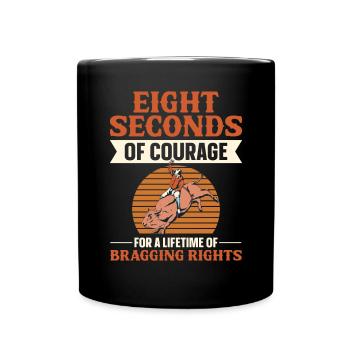 Bullenreiter Rodeo Western Cowboy Bull Riding - Tasse einfarbig - Schwarz - Vorne
