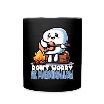 Carefree as a marshmallow with guitar - Full Colour Mug - black - Front