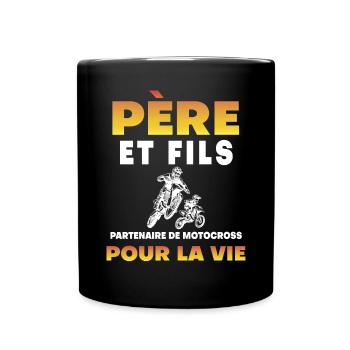 father son motocross partner life biker - Full Colour Mug - black - Front