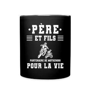 Father son motocross biker - Full Colour Mug - black - Front