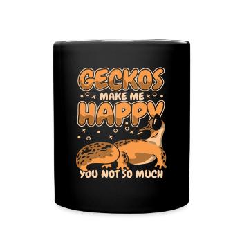 Geckos Me Rendre Heureux Lézard Gekkota À Crête - Mug uni - noir - Devant