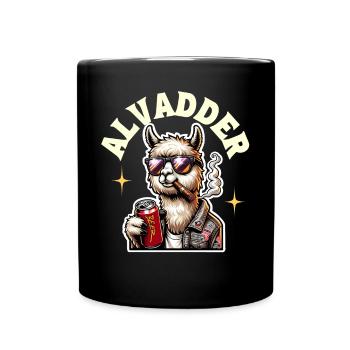 Alvadder Alpaka Papa Vater Vatertag - Tasse einfarbig - Schwarz - Vorne