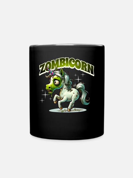 Zombiecorn Zombie Einhorn - Tasse einfarbig - Schwarz