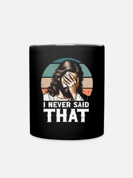 I Saw Jesus Meme Funny Christian - Full Colour Mug - black