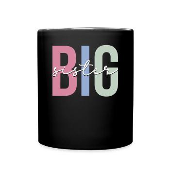 Große Schwester - Tasse einfarbig - Schwarz - Vorne
