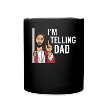 I Saw Jesus Meme Funny Christian - Full Colour Mug - black - Front