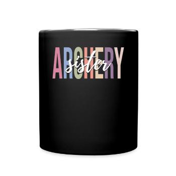 Archer Archery Girl Bow and Paw - Full Colour Mug - black - Front