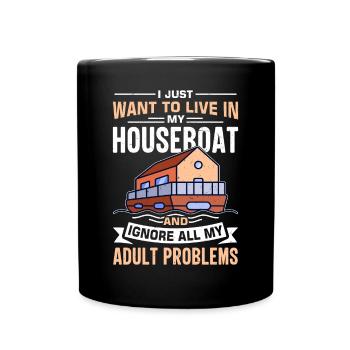 Funny Houseboat Saying - Full Colour Mug - black - Front