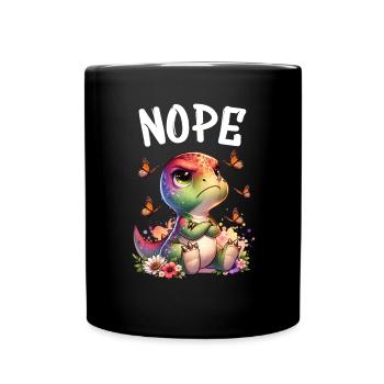 Dinosaur Saying Nope for Boys and Girls - Full Colour Mug - black - Front