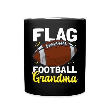 Flag Football Granny Player Footballer Gift - Full Colour Mug - black - Front