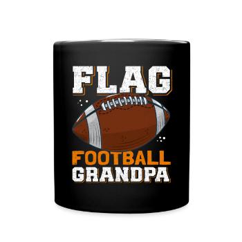Flag Football Grandpa Player Footballer Gift - Full Colour Mug - black - Front