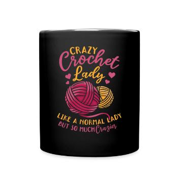 dame folle au crochet Crochet Fille au crochet Dame - Mug uni - noir - Devant