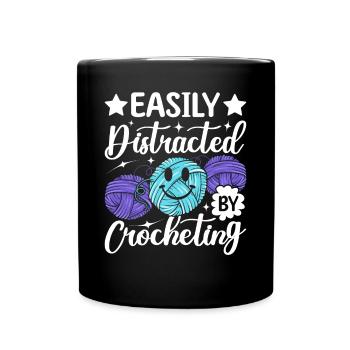 Crochet au crochet - Facilement distrait par le crochet - Mug uni - noir - Devant