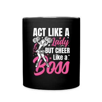 Cheer Your Heart Out für eine Cheerleaderin - Tasse einfarbig - Schwarz - Vorne