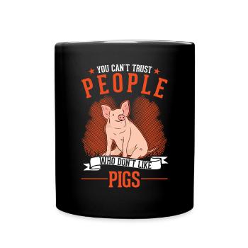 Cadeau de cochons fermier Piggy - Mug uni - noir - Devant