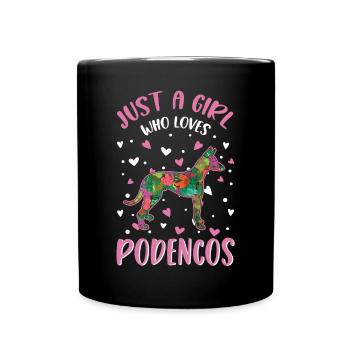 Juste une fille qui aime les filles Podencos - Mug uni - noir - Devant