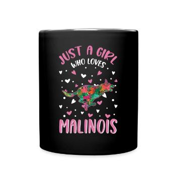 Malinois Girl Belgian Shepherd - Full Colour Mug - black - Front