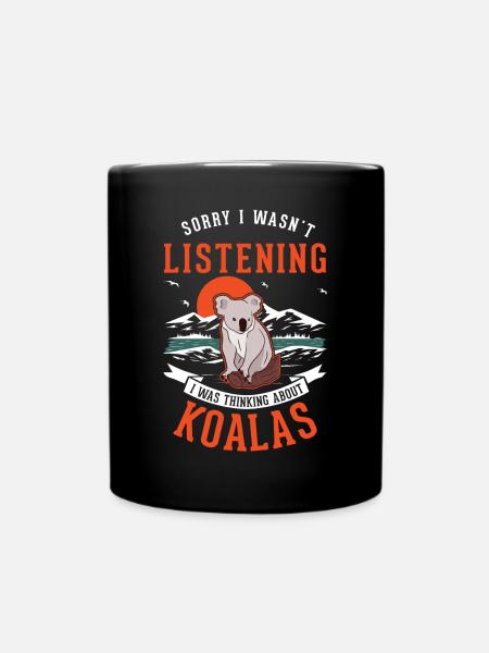 Koala Geschenk Koalabär - Tasse einfarbig - Schwarz
