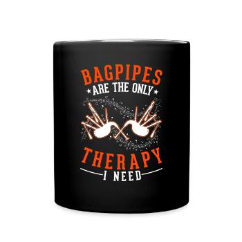 Dudelsack Therapie Dudelsackspieler - Tasse einfarbig - Schwarz - Vorne