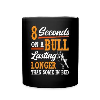 Bullenreiter Rodeo Western Cowboy Bull Riding - Tasse einfarbig - Schwarz - Vorne