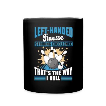 Bowling Linkshänder Linkshändiger Kegler - Tasse einfarbig - Schwarz - Vorne