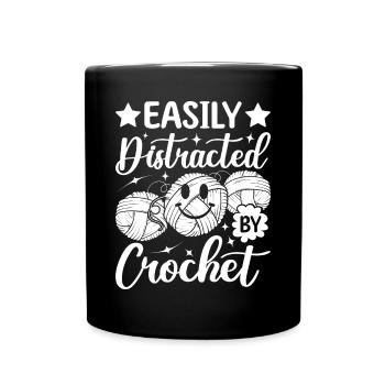 Idées de crochet amusantes - Facilement distrait par le crochet - Mug uni - noir - Devant