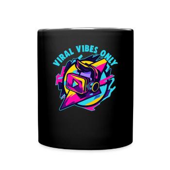 Digital Creator Viral Vibes Only Social Media - Tasse einfarbig - Schwarz - Vorne