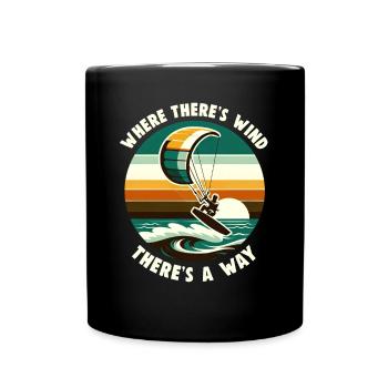 Kitesurfing Ride with the wind Kitesurfer - Full Colour Mug - black - Front