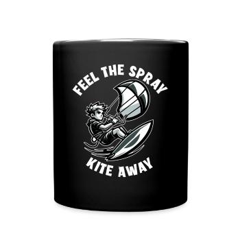 Kitesurf Sentez le cerf-volant de pulvérisation - Mug uni - noir - Devant