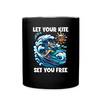 Kitesurf Laissez votre cerf-volant vous libérer Kitesurfeur - Mug uni - noir - Devant