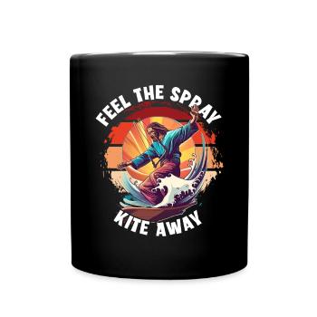Kitesurf Jésus Sentez le spray cerf-volant s’éloigner - Mug uni - noir - Devant