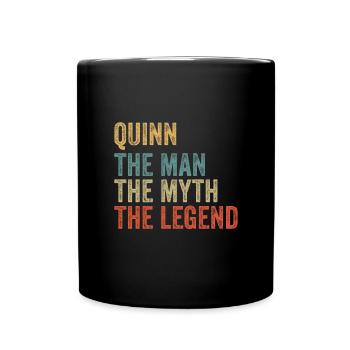 Quinn the man the myth - Tasse einfarbig - Schwarz - Vorne