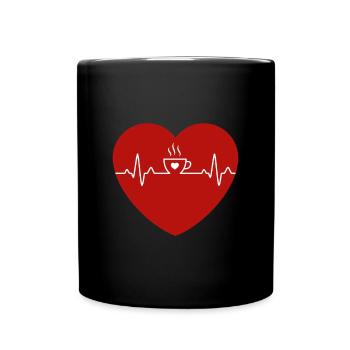 Café amant grain de café drôle - Mug uni - noir - Devant