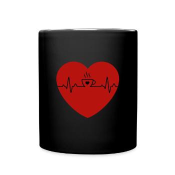 Café amant grain de café drôle - Mug uni - noir - Devant
