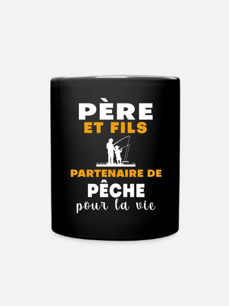 pêche père et fils papa pêcheur - Mug uni - noir