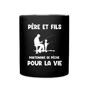 Father and Son Fishing Father Dad Fisherman - Full Colour Mug - black - Front