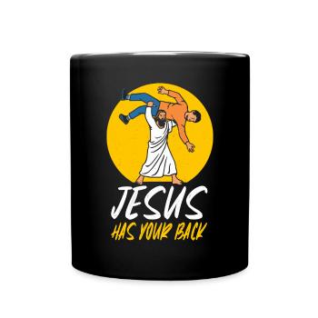 Jésus vous soutient BJJ Jiu Jitsu Christian - Mug uni - noir - Devant