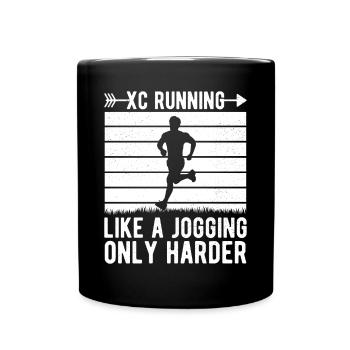 Cross Country Runner Design - XC Coach - Running - Full Colour Mug - black - Front
