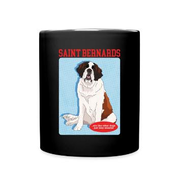 Bernhardiner Hunde St. Bernhardshund Geschenk - Tasse einfarbig - Schwarz - Vorne