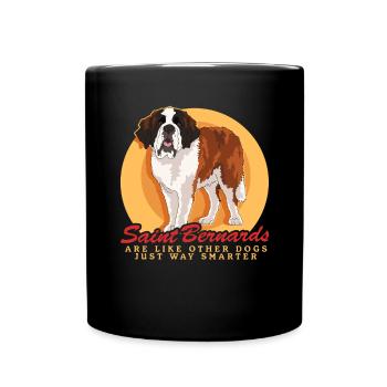 Bernhardiner Hund St. Bernhardshund Geschenk - Tasse einfarbig - Schwarz - Vorne