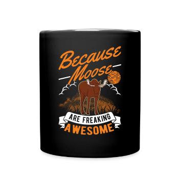 Moose Gift Elk Antlers Scandinavia - Full Colour Mug - black - Front