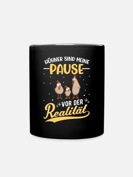 Hühner Geschenk Hühnchen Bauer Huhn - Tasse einfarbig - Schwarz