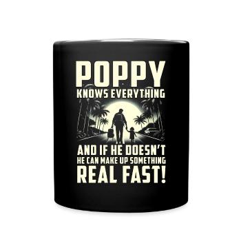 Poppy weiß alles - Tasse einfarbig - Schwarz - Vorne