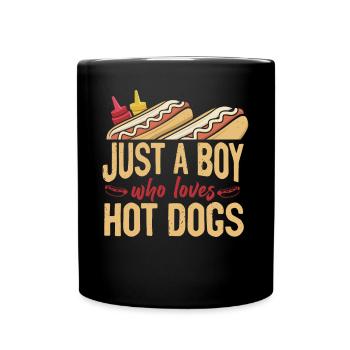 Hot Dog Adult Boy Just A Boy Who - Full Colour Mug - black - Front