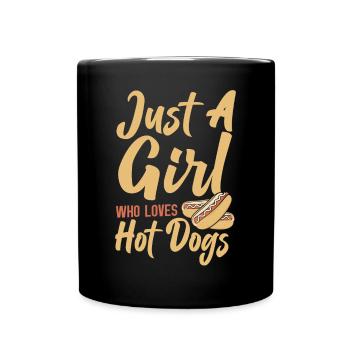 Hot Dog Adult Girl Juste une fille qui - Mug uni - noir - Devant